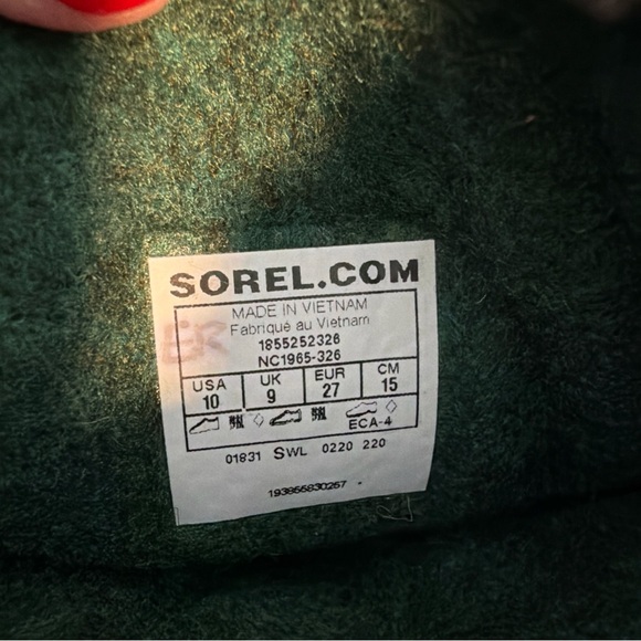 Sorel Waterproof Flurry Winter Boots Boy Youth 10 Green/taupe/black  Mid - Picture 10 of 10